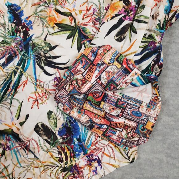 Robert Graham Miss Rumba Hawaiian Aloha Shirt Mens Medium Embroidered Flip Cuff - Picture 4 of 7
